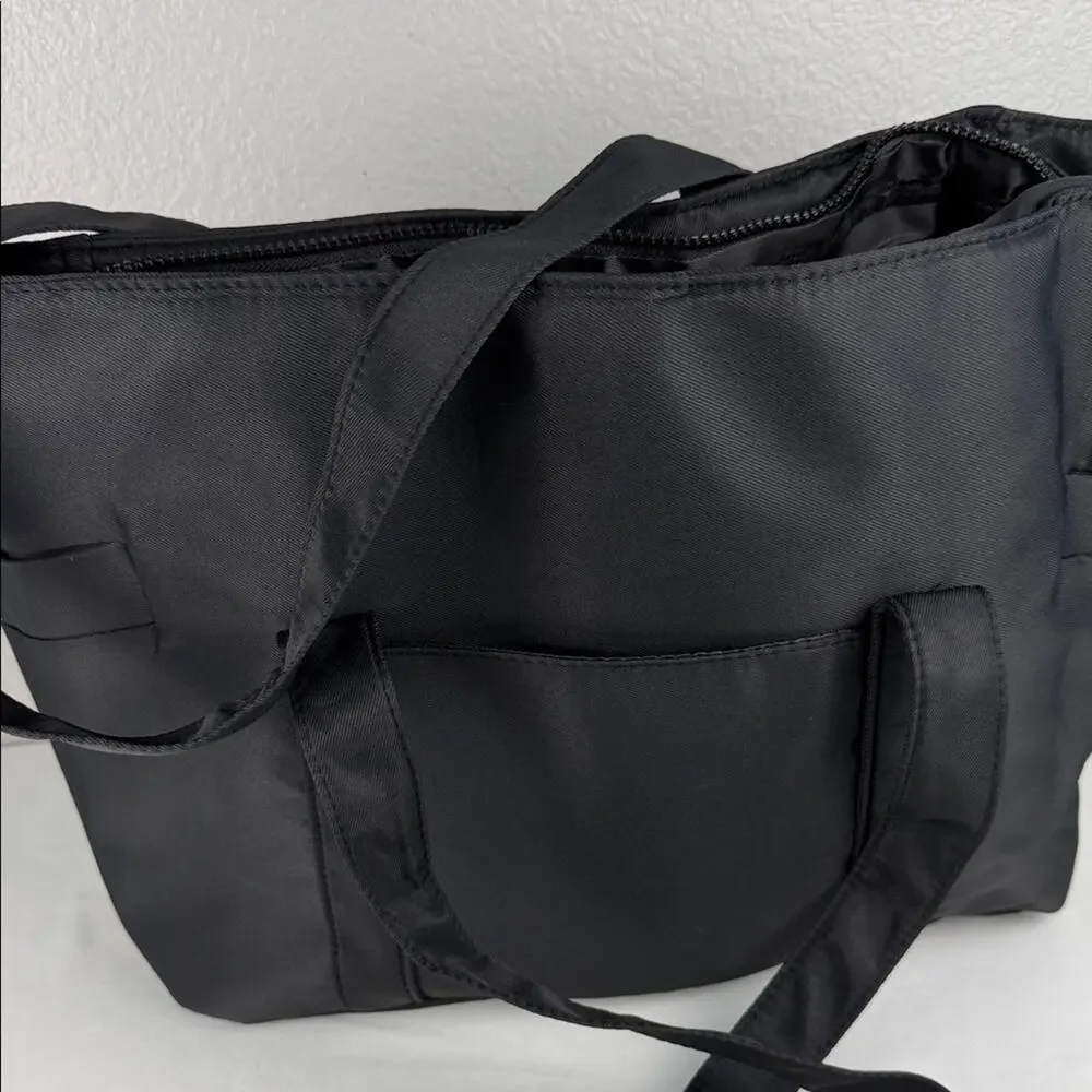 NWOT Black Tote Bag with top zipper travel bag